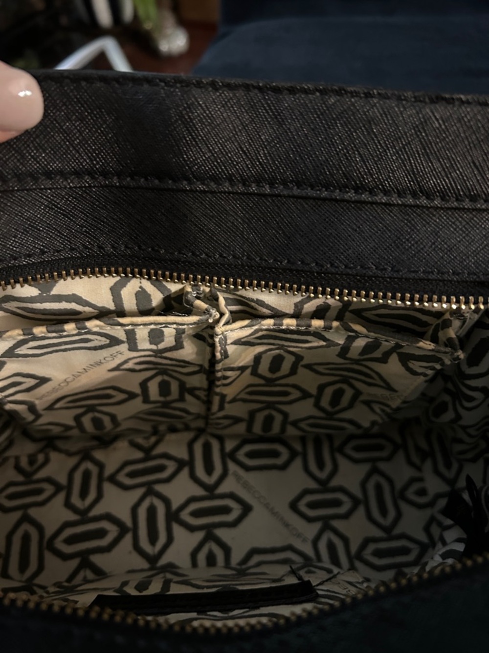 Rebecca Minkoff Avery Black Mini Tote Bag in Saffiano Leather Finish - Picture 10 of 10